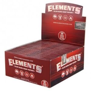 ELEMENTS (RED) SLOW BURNING KING SIZE ROLLING PAPERS 32 PER PACK