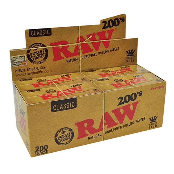 RAW CLASSIC 200 PACK KING SIZE ROLLING PAPERS - mmmad