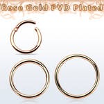 SEGHTT16 Rose gold PVD plated surgical steel hinged segment ring, (1.2mm)